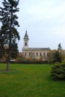 Pohled na evangelický kostel.