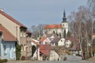 Panorama s kostelem sv. Barbory.