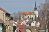 Pohled na kostel sv. Barbory.