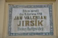 Pamětní deska narození J. V. Jirsíka.