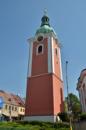 Věž u kostela sv. Jakuba Většího.