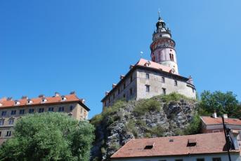 Zámek Český Krumlov - Hrádek pohledem od Vltavy.