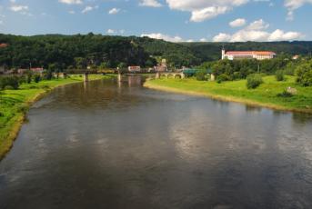 Děčín - Pohled na řeku Labe.