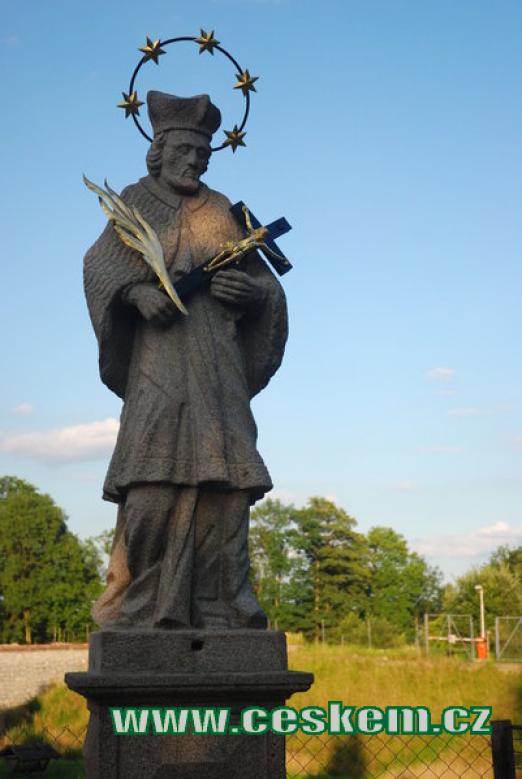 Detail sochy Jana Nepomuckého.