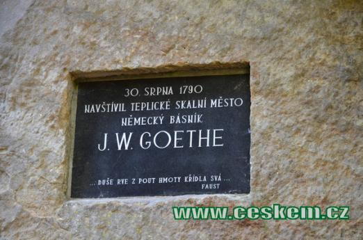 Památka na návštěvu J. W. Goetha.