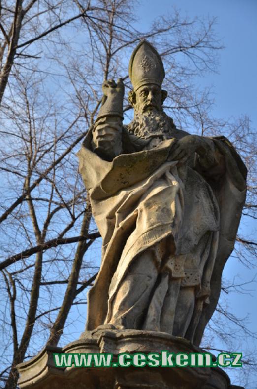 Detail sochy svatého Valentina.